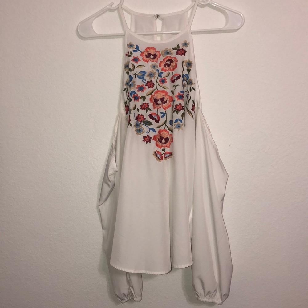White flower blouse